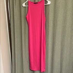 Ribbed pink dress